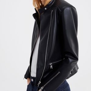 Zara Black Faux Leather Jacket